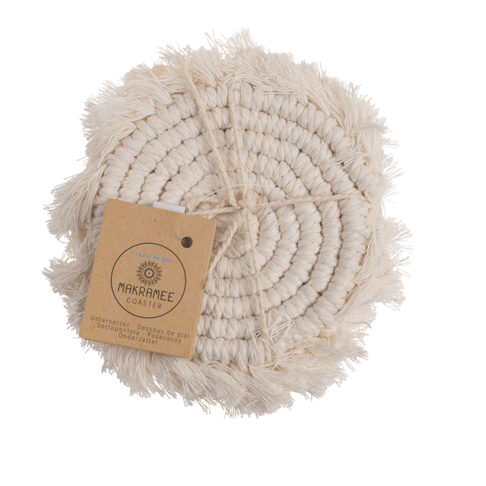Makramee Coaster, Set of 2, - Image 3