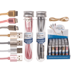 USB data cable, Type iPhone, C & Micro ass.,