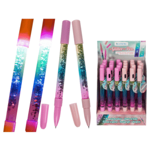 Pen with glitter & light (incl. batteries),