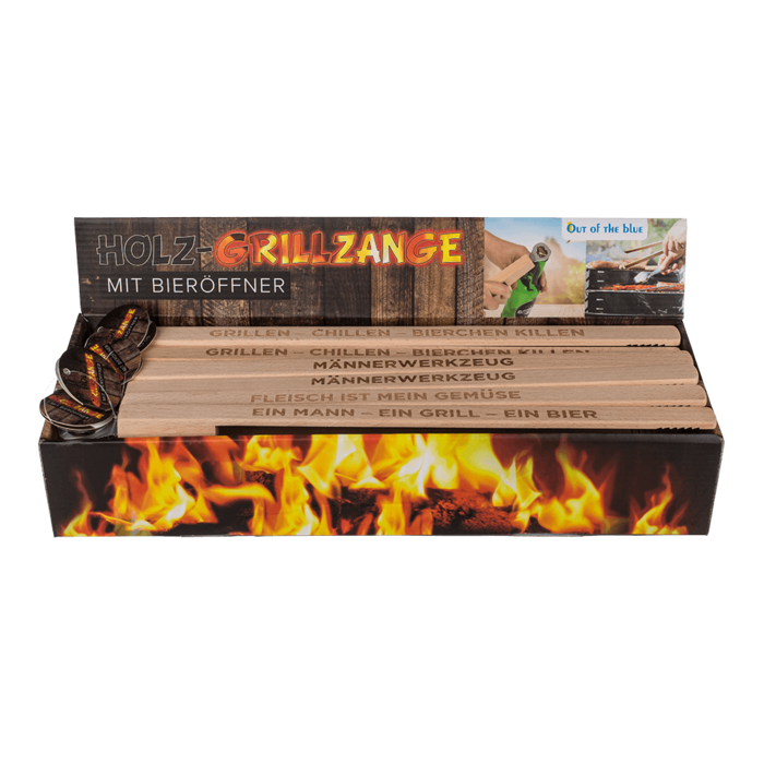 Wooden BBQ-Tongs with bottle opener, - Image 2