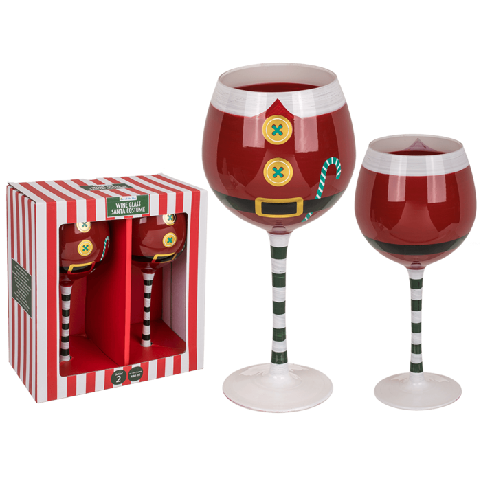 WIne Glass, Santa Costume, for ca. 480 ml