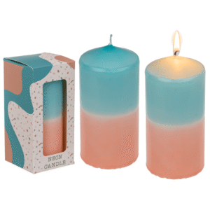 Pillar candle with color gradient,