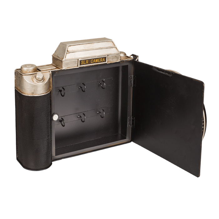 Metal key box, camera with clock, - Image 4