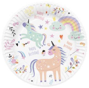 Paper Plates - Unicorns & Rainbows - 23 cm - 8 pieces