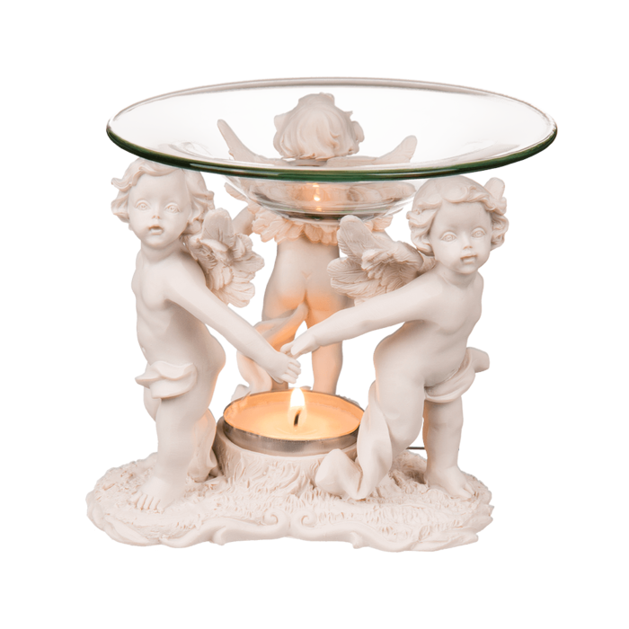Polyresin oil burner, with glass bowl, - Image 2