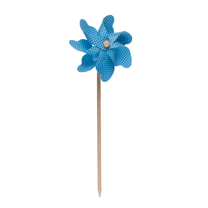 Coloured windmill with dots on wooden stick, - Image 2