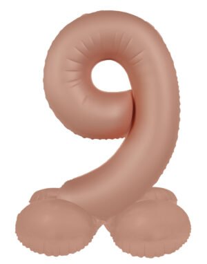 Standing Foil balloon Number 9 - Vintage Rose - Ultra Matt - 41 cm