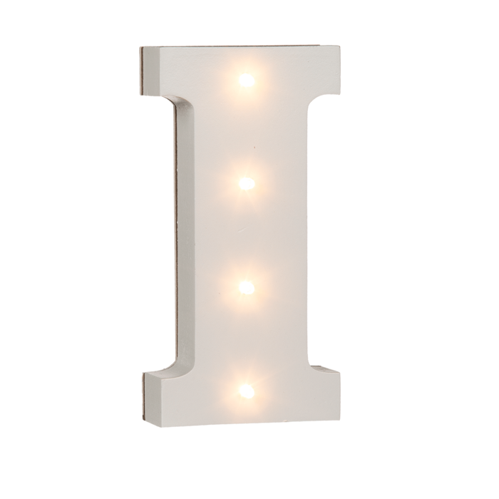Illuminated wooden letter I, with 4 LED, - Image 2