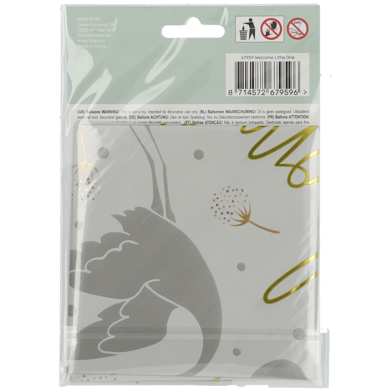Foil Balloon Welcome Little One Starch - 45 cm - Image 3