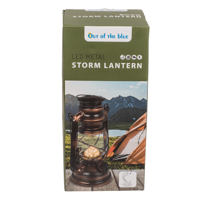 LED metal storm lantern, 15 x 25 cm, for 2 x - Image 2
