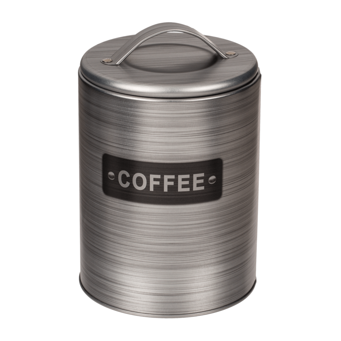 Silver coloured, round metal tin, Coffee, - Image 4