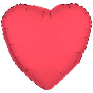 Foil Balloon Shape Heart - Neon Red - 45 cm