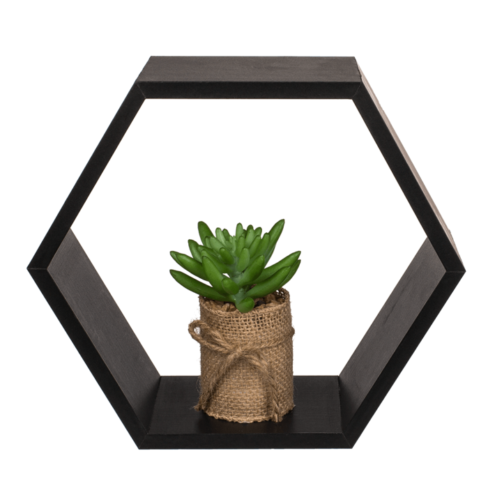 Black colored wooden wall shelf, 6 squares, - Image 4