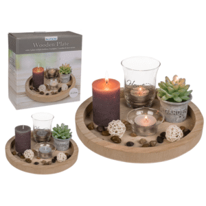 Natural coloured Wooden Plate, round