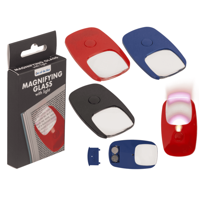 Magnifying glass with light, 5 x 9 cm,