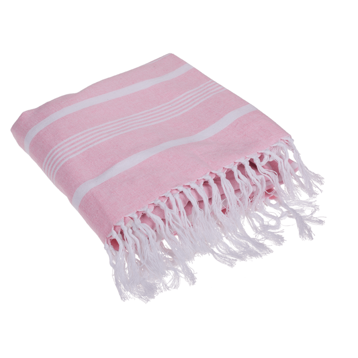 Rose/white colored fouta hamam bath robe, - Image 4