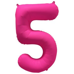 Foil Balloon Number 5 - Neon Pink - 86 cm