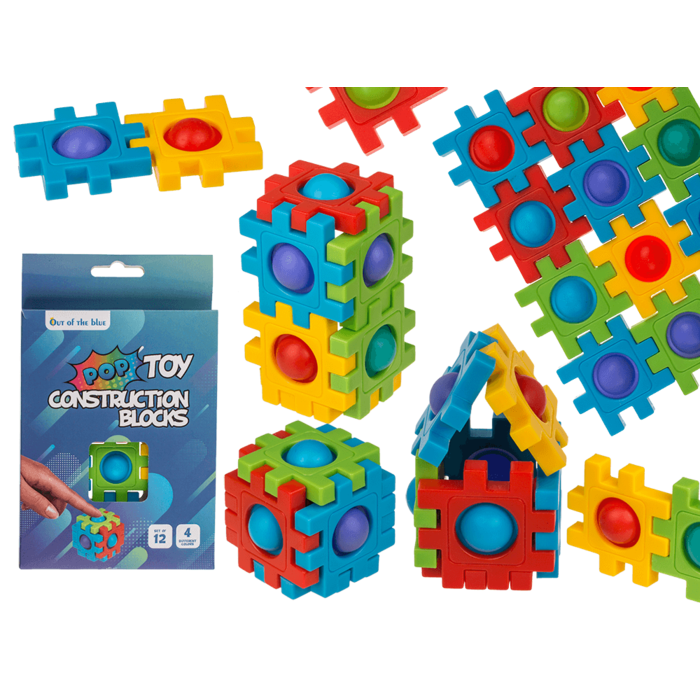 Fidget Pop Toy, Construction Blocks, ca. 4 cm,