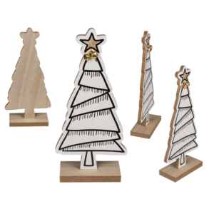 White/Black Wooden Christmas Decoration Tree