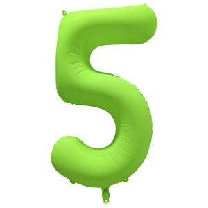 Foil Balloon Number 5 - Neon Green - 86 cm