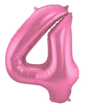 Foil Balloon Number 4 - Pink Metallic Mat - 86 cm