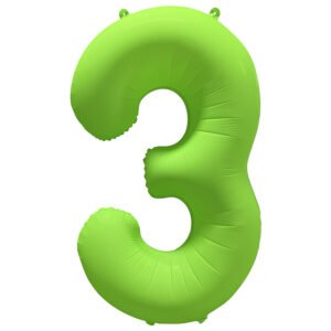 Foil Balloon Number 3 - Neon Green - 86 cm