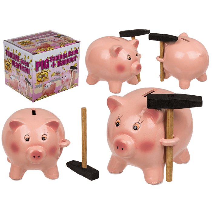 Savings box, Pig with Hammer,