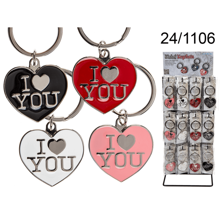 Metal keychain, I love you,