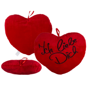 Red plush heart, Ich liebe Dich,