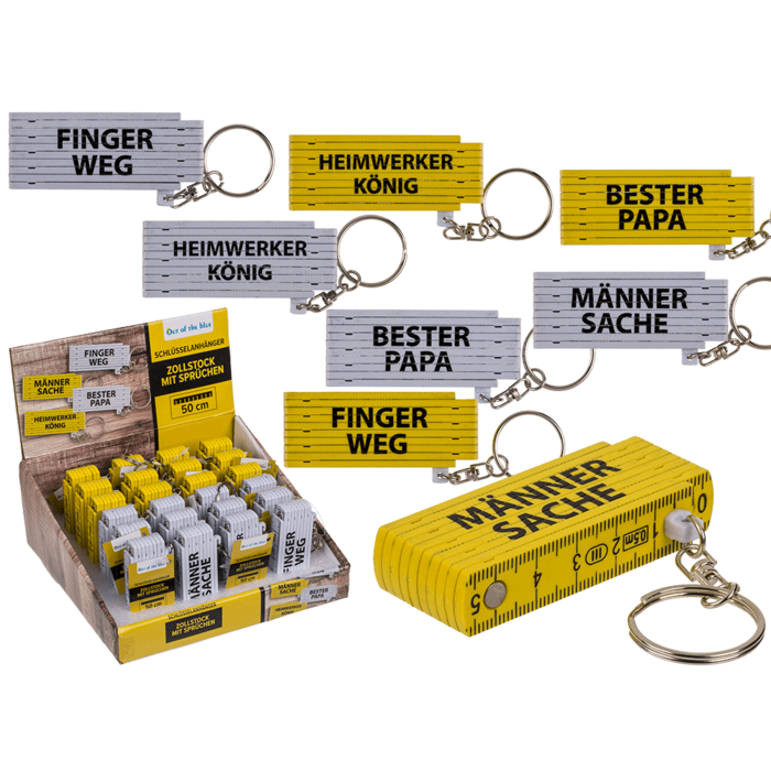 Keychain, Plastic Folding Ruler with wording,