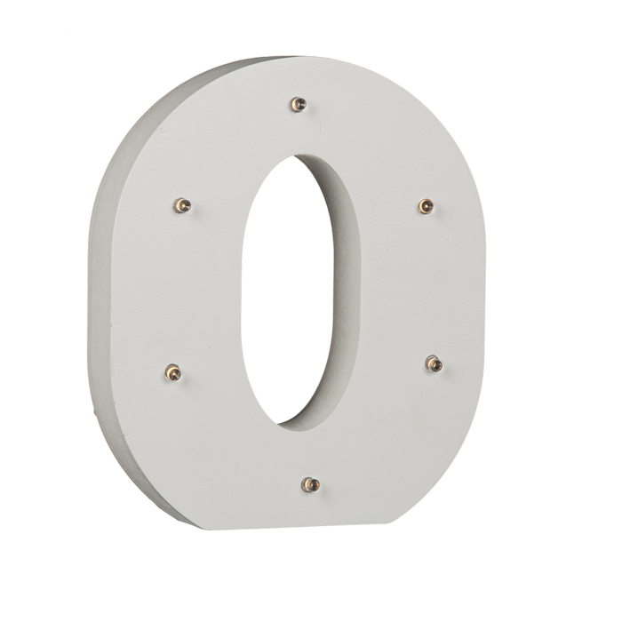 Illuminated wooden letter O, with 6 LED, - Image 3