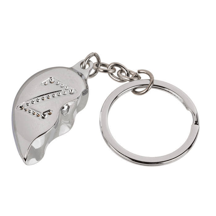 Metal Keychain, Broken Heart - Engraved Letter Z - Image 2