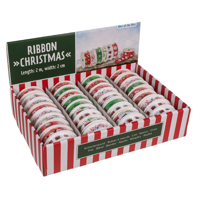 Ribbon, Christmas, polyester, 2 cm x 2 m, - Image 3