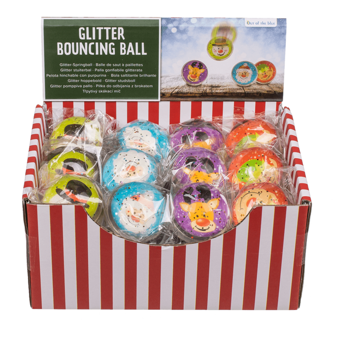 Glitter bouncing ball, Joyful Xmas Jumpers, 4 cm, - Image 2