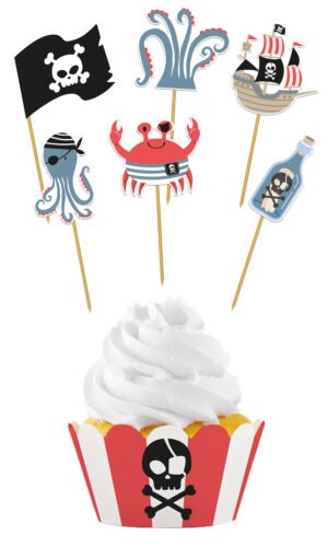 Cupcake Deco Set - Pirate Party - 6 sets