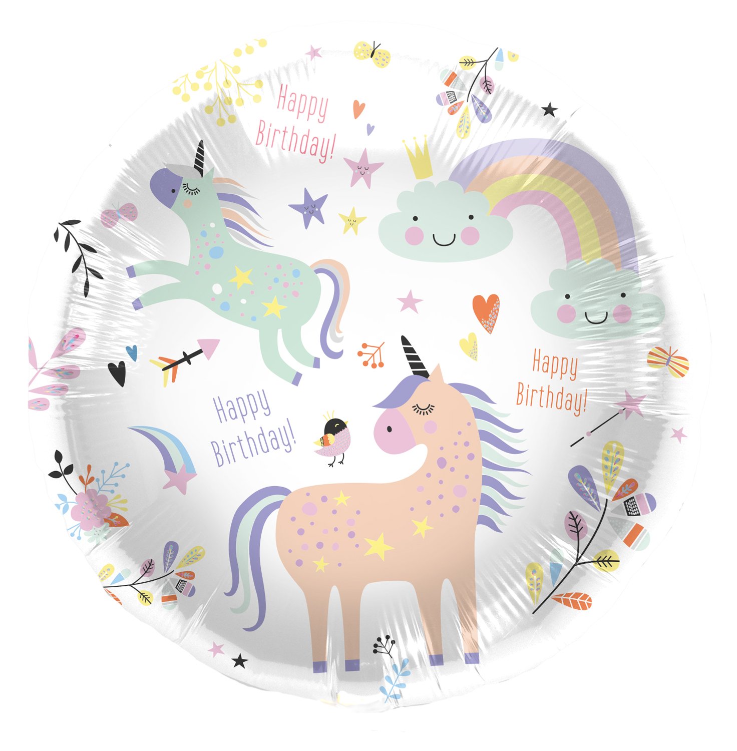 Foil Balloon Unicorns & Rainbows - 45 cm