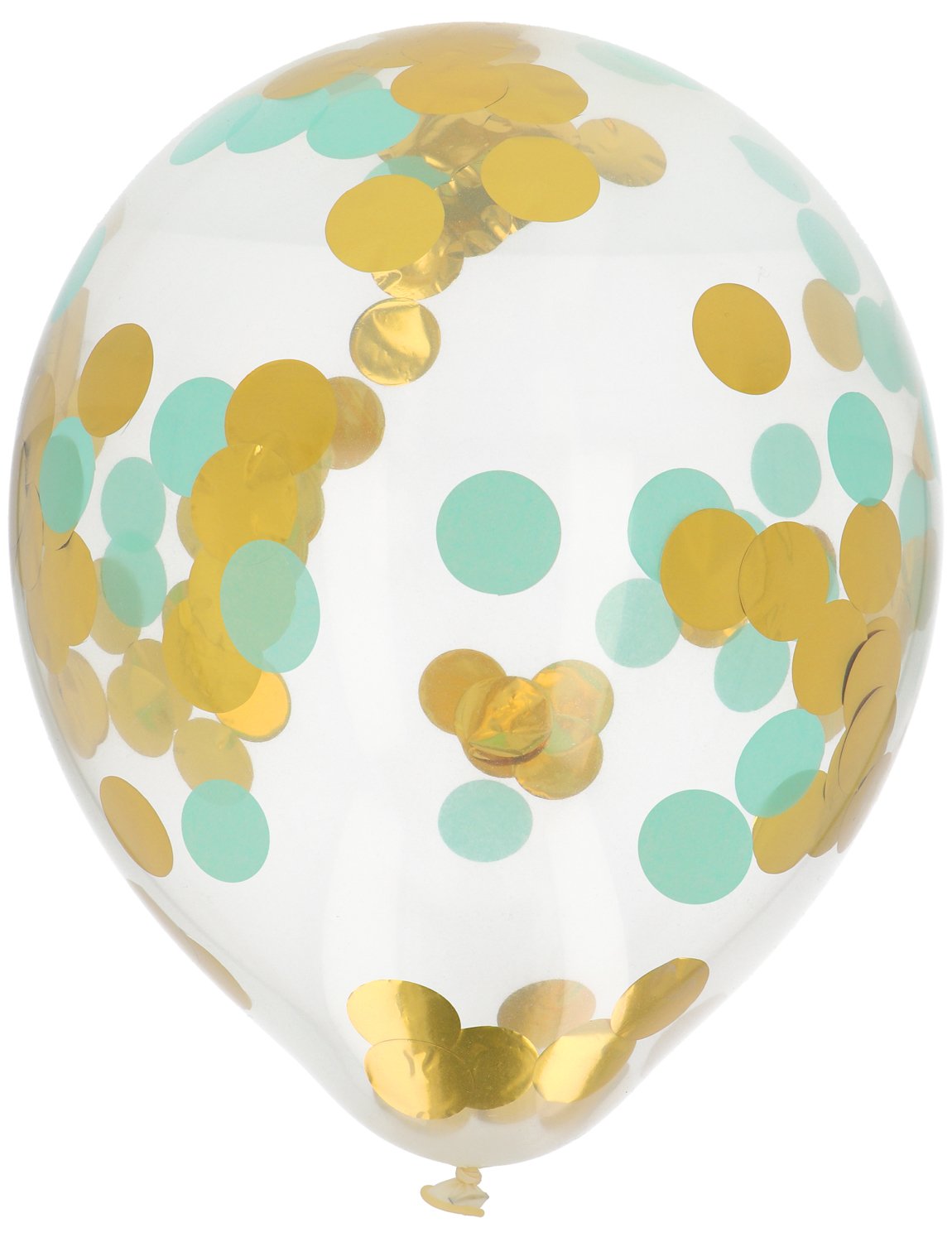 Balloons with Confetti Gold & Mint 30cm - 4 pieces