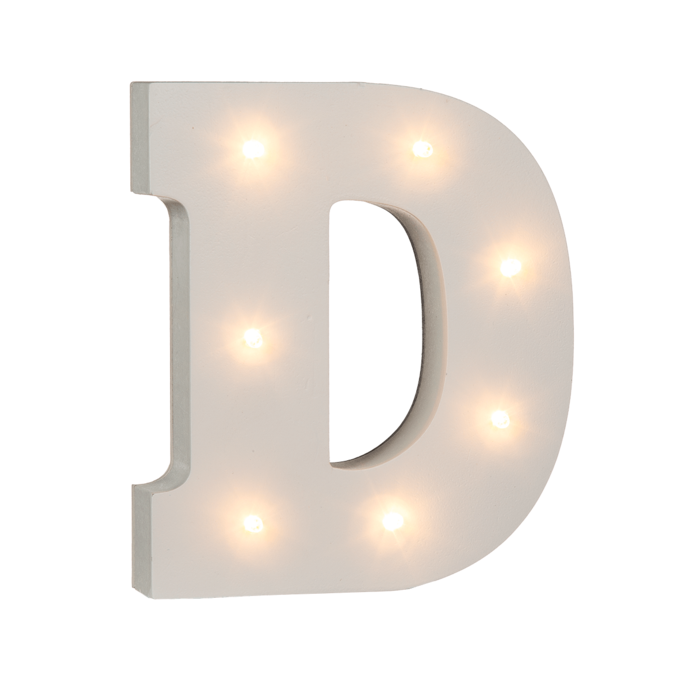 Illuminated wooden letter D, with 7 LED, - Image 2