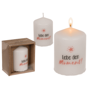 Pillar candle, Lebe den Moment,