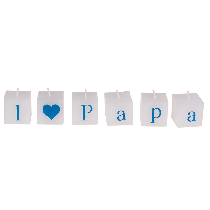 Square candles with letters, I love Papa, - Image 2