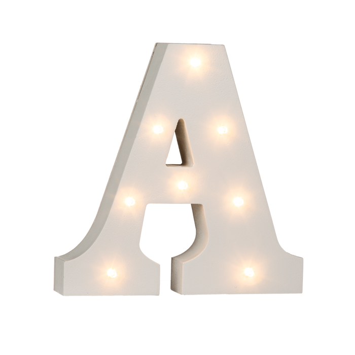 Illuminated wooden letter A, with 8 LED, - Image 2