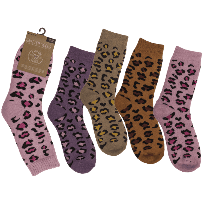 Women knitted socks, Leopard,