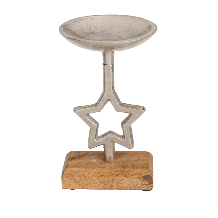 Silver coloured candleholder, Star - Image 2