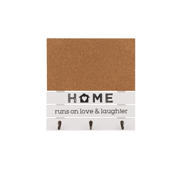Wooden coat rack, Home runs on love and laughter, - Image 2