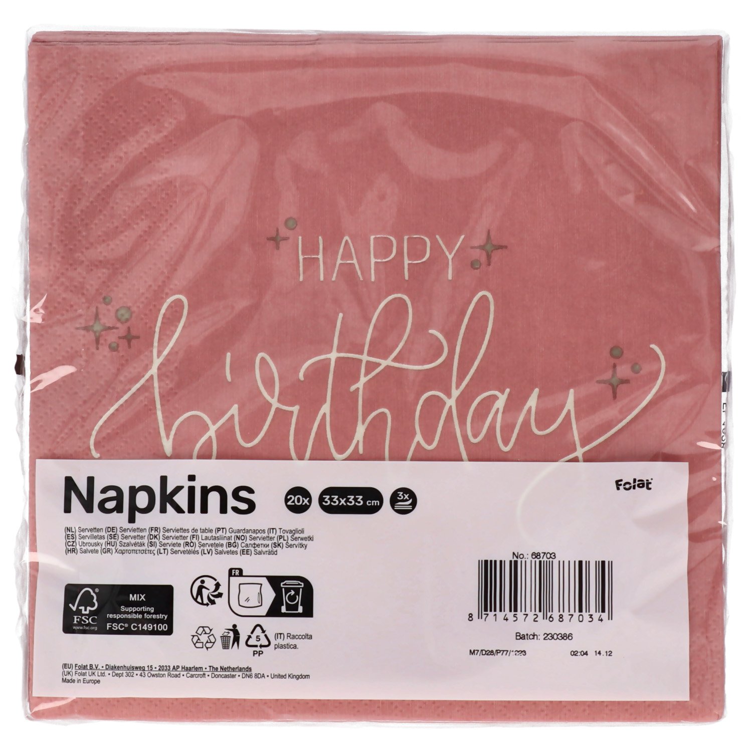 Napkins - Crème Rose - 33 x 33 cm - 20 pieces - Image 2