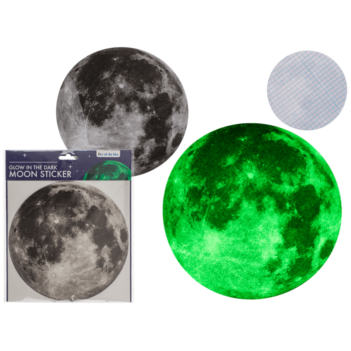 Glowing Moon Sticker, Glow in the Dark,