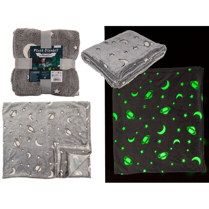 Plush blanket, planets,