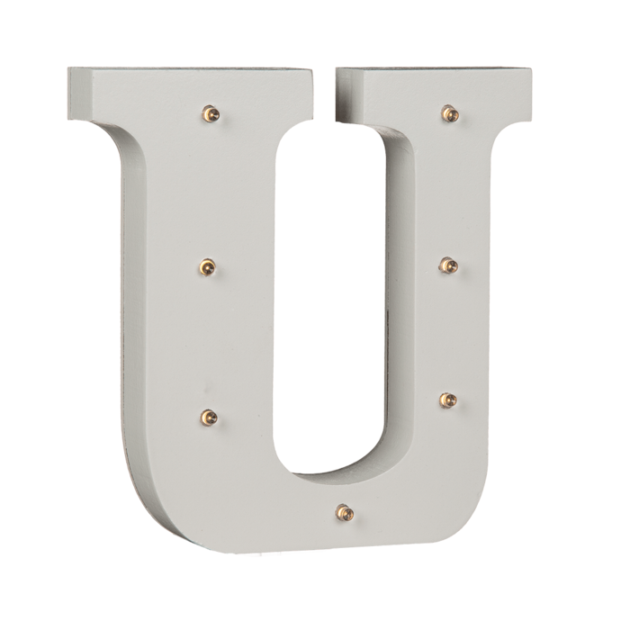 Illuminated wooden letter U, with 7 LED, - Image 3