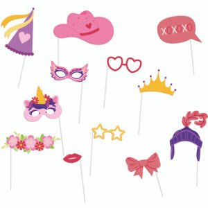 Photobooth Set - Girl - Stripetastic - 12 pieces