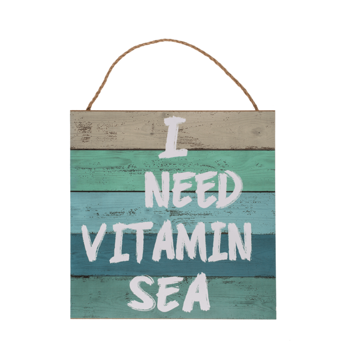 Wooden 'I Need Vitamin Sea' Hanging Sign - Image 2